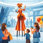 Hoe boek je een steltenact voor je winkelcentrum?